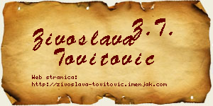Živoslava Tovitović vizit kartica